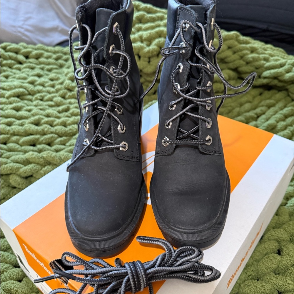 Black Lace-Up Boots